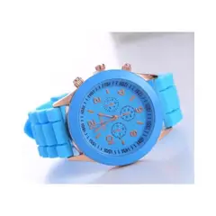 GENERICO - Reloj Analogo De Goma Celeste