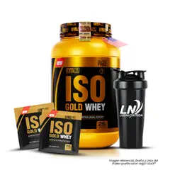 LEVEL PRO - Iso Gold Whey 1.1 Kg Proteina Isolatada - Chocolate + 2 Sachet Iso Gold Whey + Shaker