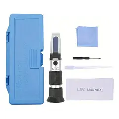 GENERICO - REFRACTÓMETRO 0-80% BRIX PORTÁTIL ATC ESTUCHE Y ACCESORIOS