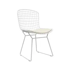 OFIDEAS - Silla De Comedor Diseño Bertoia Cojin Blanco