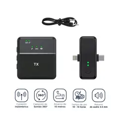 SEISA - Microfonos Inalambricos Solaperos Dual 3 en 1 Para Creadores de Contenido Live Streaming