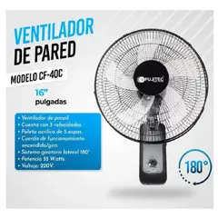 FUJITEC - VENTILADOR DE PARED DE 16" CF 40C negro