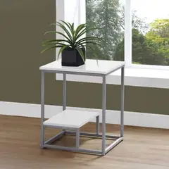 GENERICO - Mesa Auxiliar Industrial Batons Blanco Coricha Home