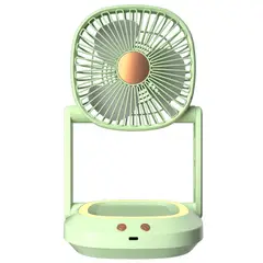 GENERICO - Ventilador Portatil de Escritorio y Pared con Luz Led Recargable XHS03