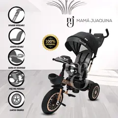 BEAUTIFUL - Triciclo Giratorio de Lujo «TRAVIS II» USB Bluetooth Black