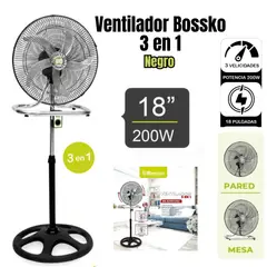BOSSKO - Ventilador de 18" metal de 5 Aspas 200W BK-8219/NG