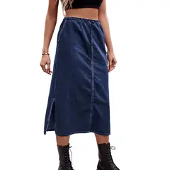 BLWOENS - Falda vaquero busto para mujeres - Azul