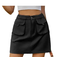 BLWOENS - Falda vaquero busto para mujeres - Negro