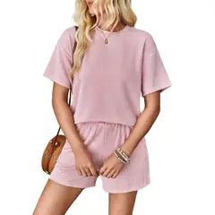 BLWOENS - Traje de verano femenino - 2 piezas - Rosa