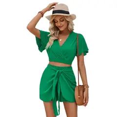 BLWOENS - Traje de verano femenino - 2 piezas - Verde