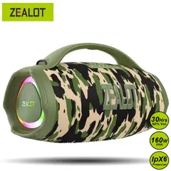 ZEALOT - Parlante Bluetooth S98 Camuflaje Resistente al Agua 160W