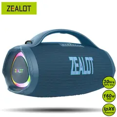 ZEALOT - Parlante Bluetooth S98 Azul Resistente al Agua 160W