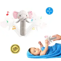 BABY - Peluche Sonajero Elefante - Perfecto para la Manito del Bebé