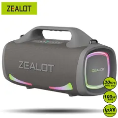 ZEALOT - Parlante Bluetooth S79 Gris Resistente al Agua 100W