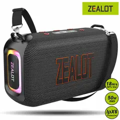 ZEALOT - Parlante Bluetooth S85 Negro Resistente al Agua 50W