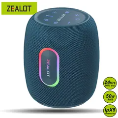 ZEALOT - Parlante Bluetooth S64 Azul Resistente al Agua 50W