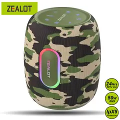 ZEALOT - Parlante Bluetooth S64 Camuflaje Resistente al Agua 50W