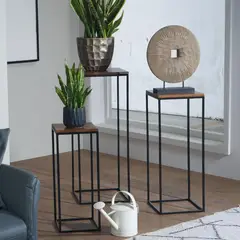 GENERICO - Set de Mesas Auxiliares Matrioska Caramelo Coricha Home