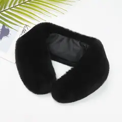 KAST PE - Cuello de Felpa para Mujer - calentador de cuello negro