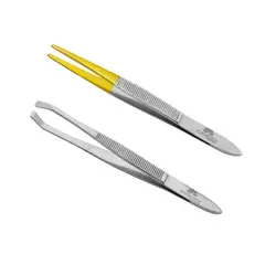EUPHORIA - Pinzas Depilatorias Punta CANGREJO y FINA de Acero Inox