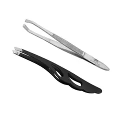 EUPHORIA - Pinzas Depilatorias Punta CANGREJO y BISELADA de Acero Inox