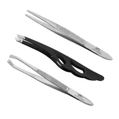 EUPHORIA - Pack x3 Pinzas Depilatorias Puntas Distintas de Acero Inox