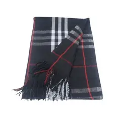 GENERICO - Maxi Bufanda Mujer Rojo y negro