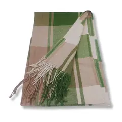 GENERICO - Maxi Bufanda Mujer Verde y Marron