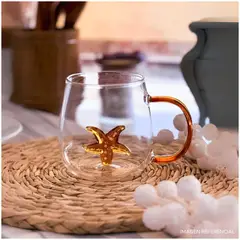 INSPIRA MARKET - Taza de Vidrio Transparente Estrella