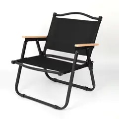 OEM - Silla Plegable Playera Terraza para el Aire Libre Camping Negro