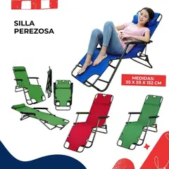 GENERICO - Silla Plegable Reposera Portátil Reclinable Camping