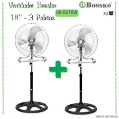 BOSSKO - Ventilador 3 Aspas 3 en 1 De 18″ BK-8218VI – PLATEADO - X2UNIDADES