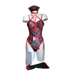 GENERICO - DISFRAZ DE ENFERMERA LENCERIA BODY PORTALIGAS