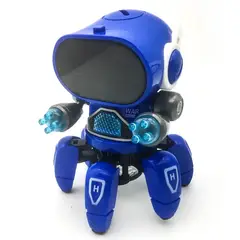 GENERICO - ROBOT BAILARIN ARTICULABLE - LUCES MUSICAL - AZUL