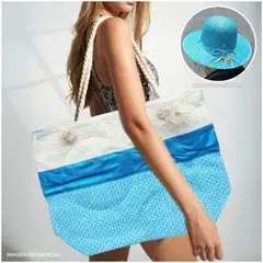 INSPIRA MARKET - Bolso Cartera de Playa con Sombrero