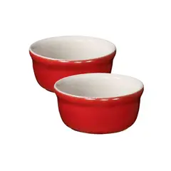 HYGGE - Set de 2 Ramequines Rojo de Cerámica para Cremas