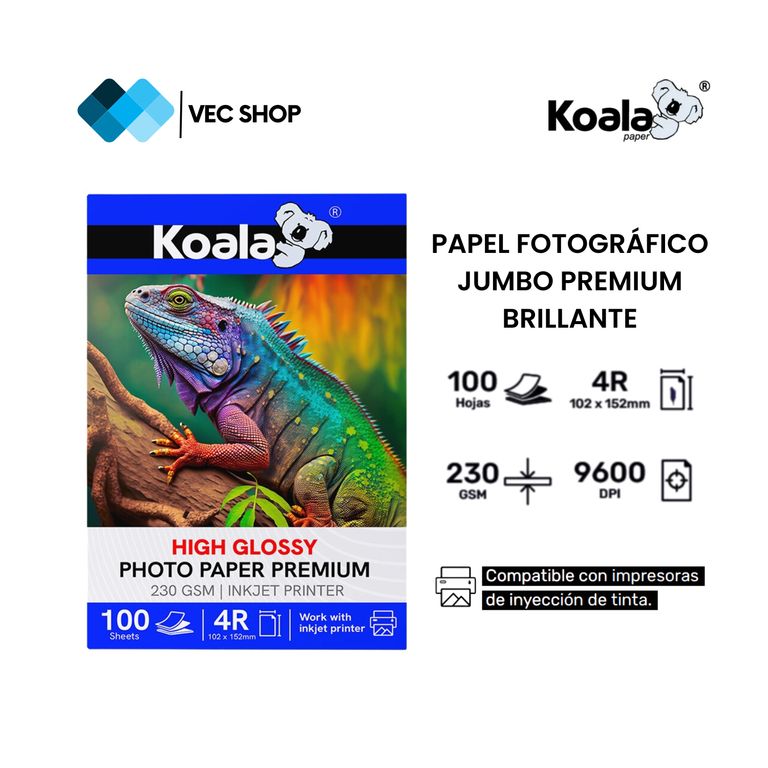 Papel Fotográfico Jumbo Brillante 10x15cm 230g 100 hojas