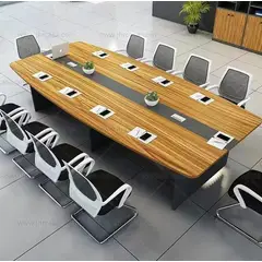 DMUEBLES - DM MESA DE TRABAJO/CONFERENCIA ZAPMAN 300 CM - COLOR CEDRO