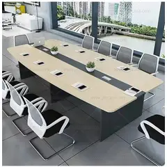 DMUEBLES - DM MESA DE TRABAJO/CONFERENCIA ZAPMAN 300 CM - BEIGE/NEGRO