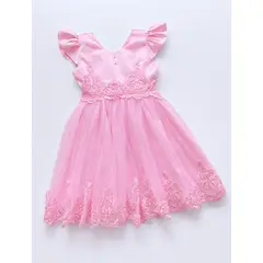 KIDS MASHMELO - VESTIDO DE FIESTA PARA NIÑA CON ENCAJE Y TULL
