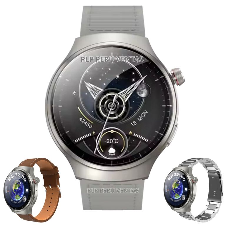 Smartwatch HW6 Max Amoled 3D ChatGpt 3 Correas Plata