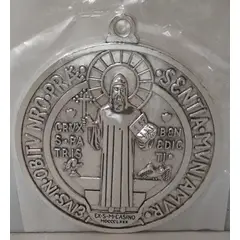 GENERICO - DIJE ADORNO DE SAN BENITO PLATEADO 9CM