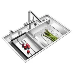 HIGRILL - Lavadero Multifuncional Deluxe con Diseño Escalonado y Griferia Dual