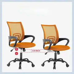 GENERICO - SET X 2 SILLAS DE ESCRITORIO ERGONÓMICAS EJECUTIVAS PREMIUM NARANJA