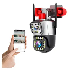 OEM - Camara Ip Wifi Ptz Doble Lente 360 Exterior Sirenas Alarma
