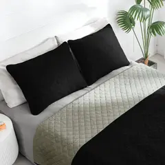 TEFI HOME - Quilt Deluxe Negro+Gris KING