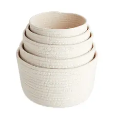 INSPIRA - Set de 5 cestas de Almacenamiento de Cuerda Tejidas