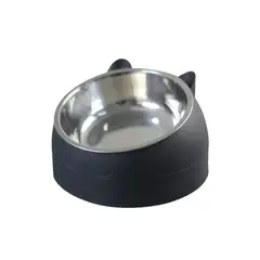 S&T - Plato Acero Inoxidable Para Mascotas Negro - Talla M