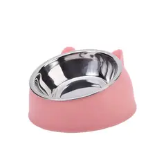 S&T - Plato Acero Inoxidable Para Mascotas Rosado - Talla L