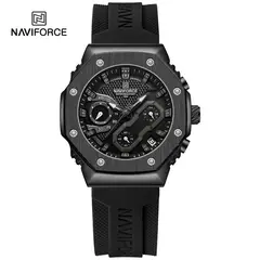 NAVIFORCE - Reloj 8035 Borde Negro Correa Negra